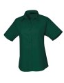 Dames blouse korte mouw Premier PR302 BOTTLE GREEN